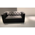 Factory Wholesale Traditional Style Black Leather Chesterfield Sofa Two Seater Couch Sofa